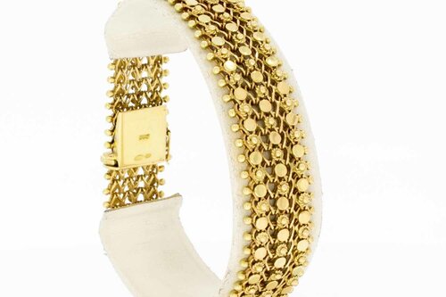 Gevlochten gouden dames armband 14 Karaat - 19,3 cm