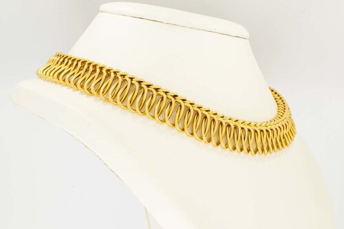 Gevlochten Choker 18 karaat goud - 43,3 cm