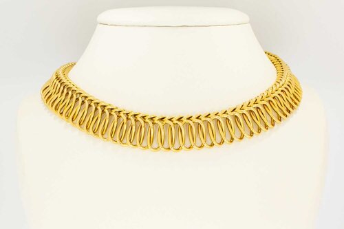 Gevlochten Choker 18 karaat goud - 43,3 cm