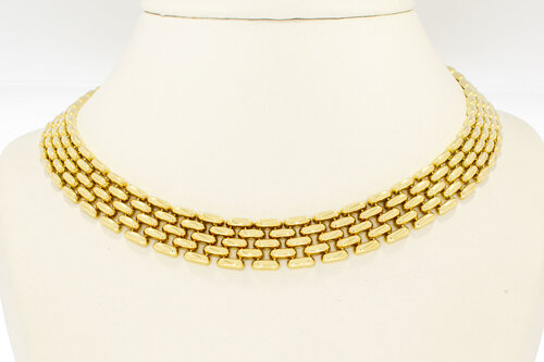 14 Karaat gouden brede Tank Collier - 44,3 cm