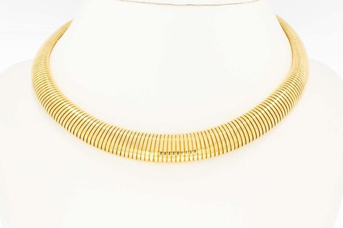 Vintage 18 Karaat gouden rib Collier - 43 cm