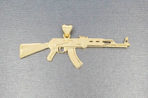 14 karaat gouden Kalashnikov hanger - 6,8 cm