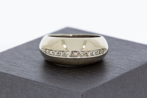 18 Karaat witgouden ring met Diamant - 18 mm