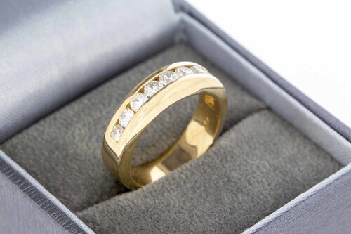 14 Karaat gouden Diamant ring - 17,2 mm