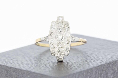 Bicolor 14 Karaat goud diamant ring (0.34 crt)