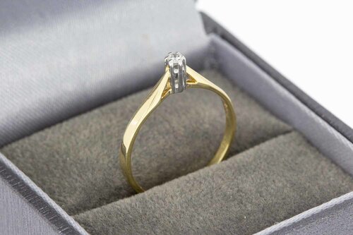 14 Karaat Solitaire diamant ring - 16,6 mm