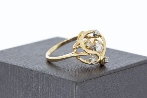 14 Karaat gouden Diamant ring - 17,6 mm