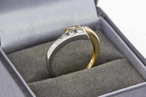 14 Karaat gouden diamant ring - 16,7 mm