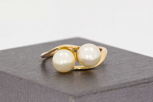 14 Karaat gouden ring met Parels - 16,7 mm